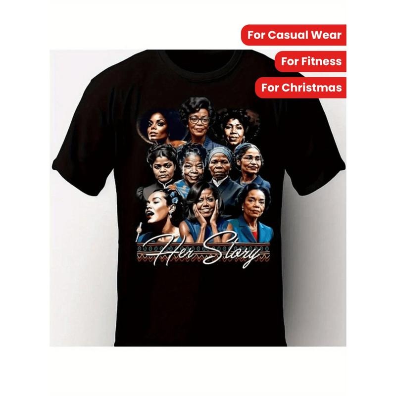 [Breathable Casual Wear Graphic Tee] HER STORY" Graphic Cotton Tee for Men & Women - Ultra-Soft, Breathable Crew Neck...