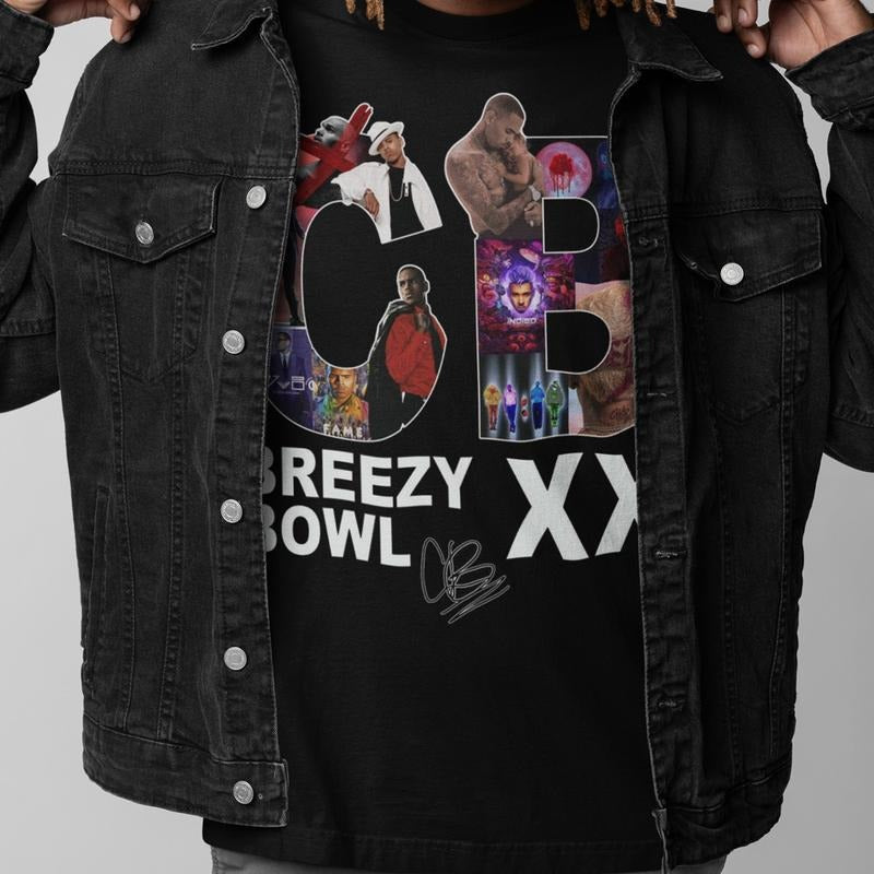 Breezy Tour Tee 2025 Bowl XX Graphic Shirt for Music Lovers Hoodie, Sweatshirt | HypeCrazeTee.com