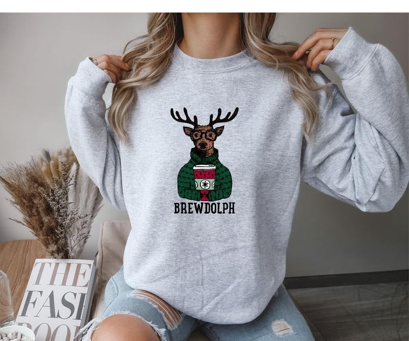 Brewdolph Coffee or ale Crewneck Sweatshirt T-Shirts, Hoodie | HypeCrazeTee.com