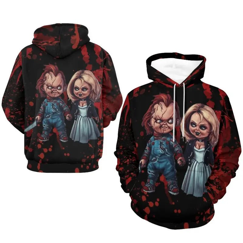 Bride of Chucky Hoodie Casual Coat for Men Women Hooded Sweatshirt Soft Lightweight Sweater Tops T-Shirts | HypeCrazeTee.com