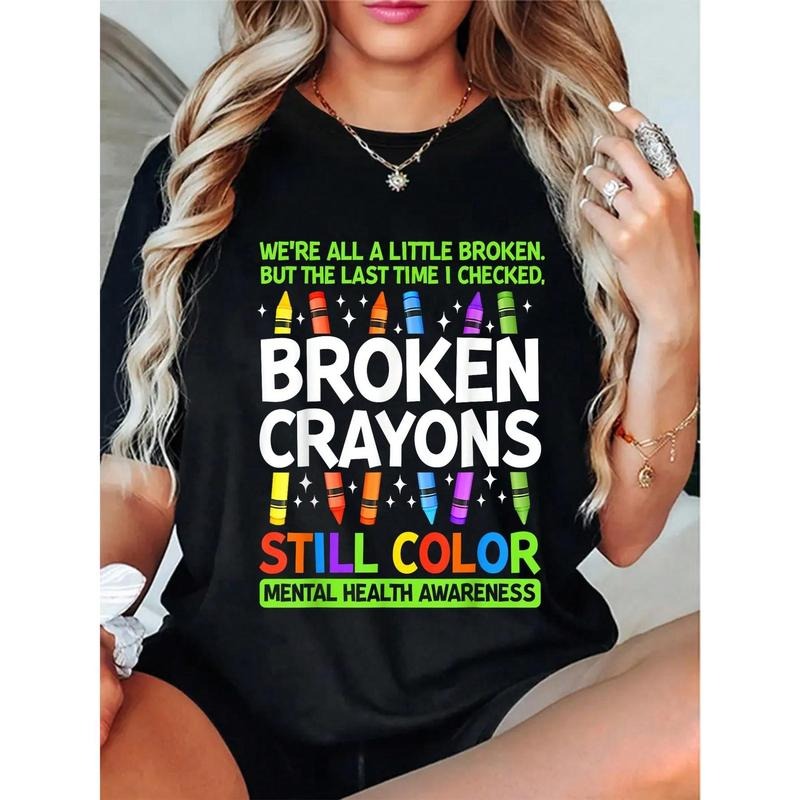 Broken Crayons Still Color Mental Health Matters Awareness T-Shirt Hoodie, Sweatshirt | HypeCrazeTee.com