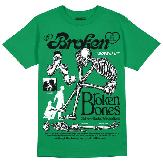 Green Collection DopeSkill Green T-shirt Broken Bones Graphic