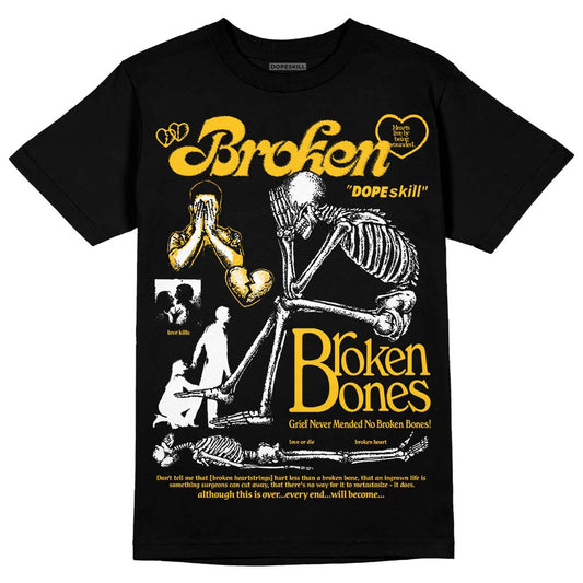 Yellow Collection DopeSkill T-Shirt Broken Bones Graphic