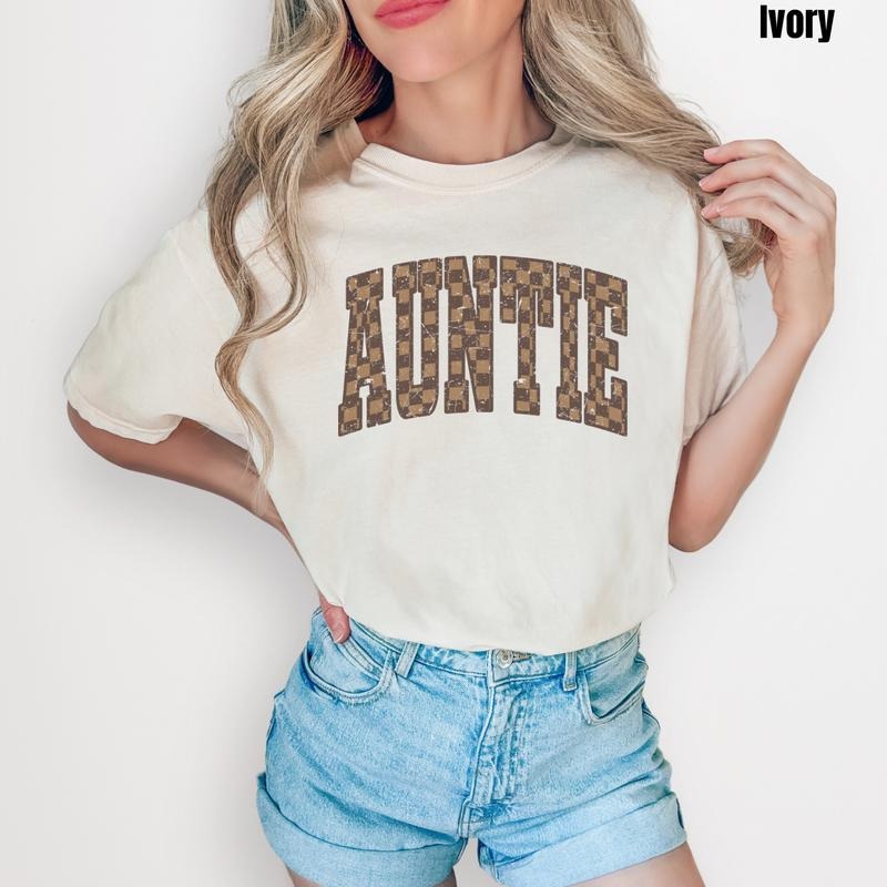 Brown Checker Auntie Comfort Colors T Shirt 'NLB' T-Shirts, Hoodie, Sweatshirt