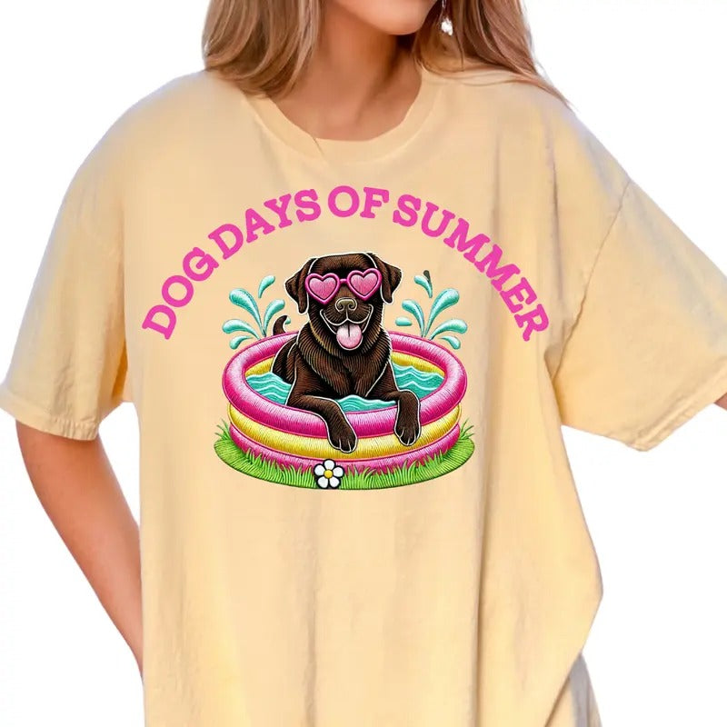 Brown Lab Dog Days of Summer Shirt ~ Unisex Apparel Relaxed Fit Printed In The USA Clothing Womenswear Casual Comfort...