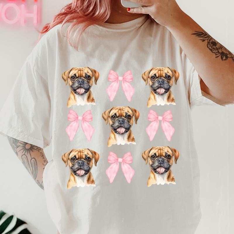 Brown Puggle Bows Shirt ~ Relaxed Fit Printed USA Womenswear Casual Comfort Cotton Top Athletic Boho Chic T-Shirts, Hoodie, Sweatshirt