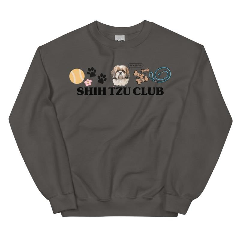 Brown and White Shih tzu Dog Mom Club Sweatshirt T-Shirts, Hoodie | HypeCrazeTee.com