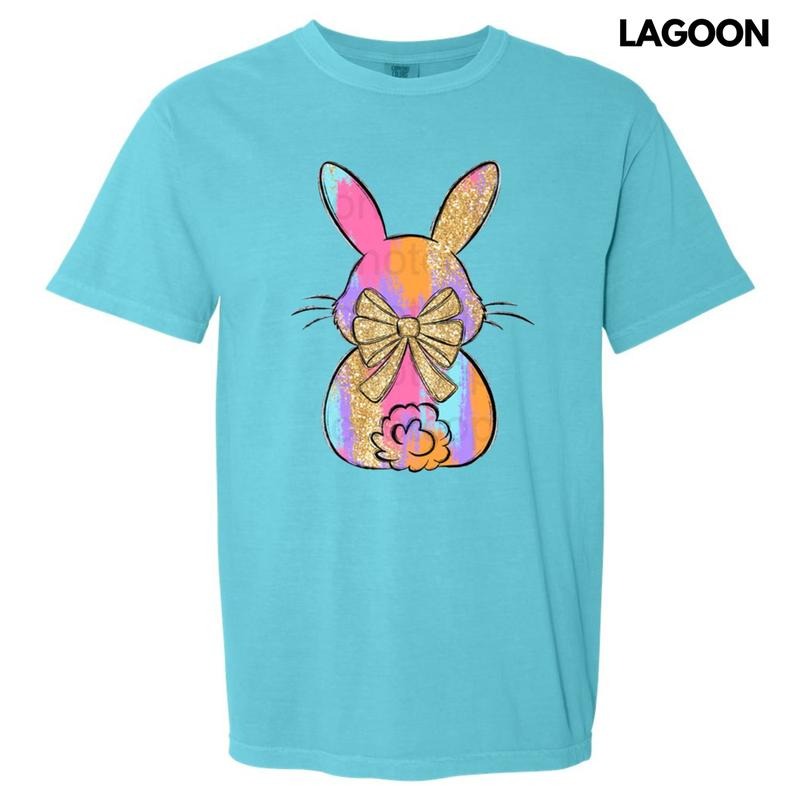 Brushstroke Faux Glitter Bunny Comfort Colors T-Shirt Hoodie, Sweatshirt | HypeCrazeTee.com