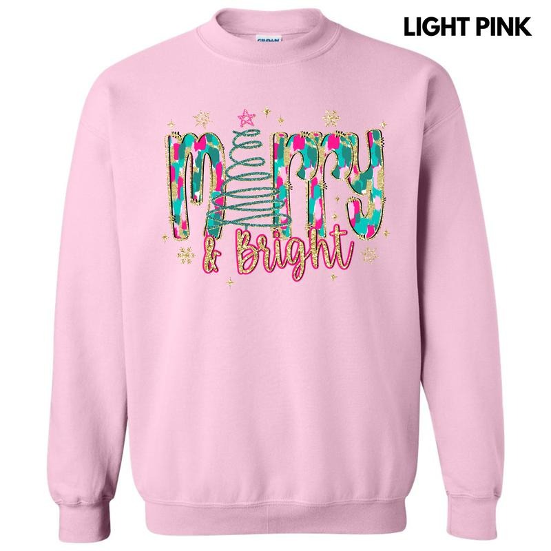 Brushstroke Merry & Bright Sweatshirt 'NLB' T-Shirts, Hoodie | HypeCrazeTee.com