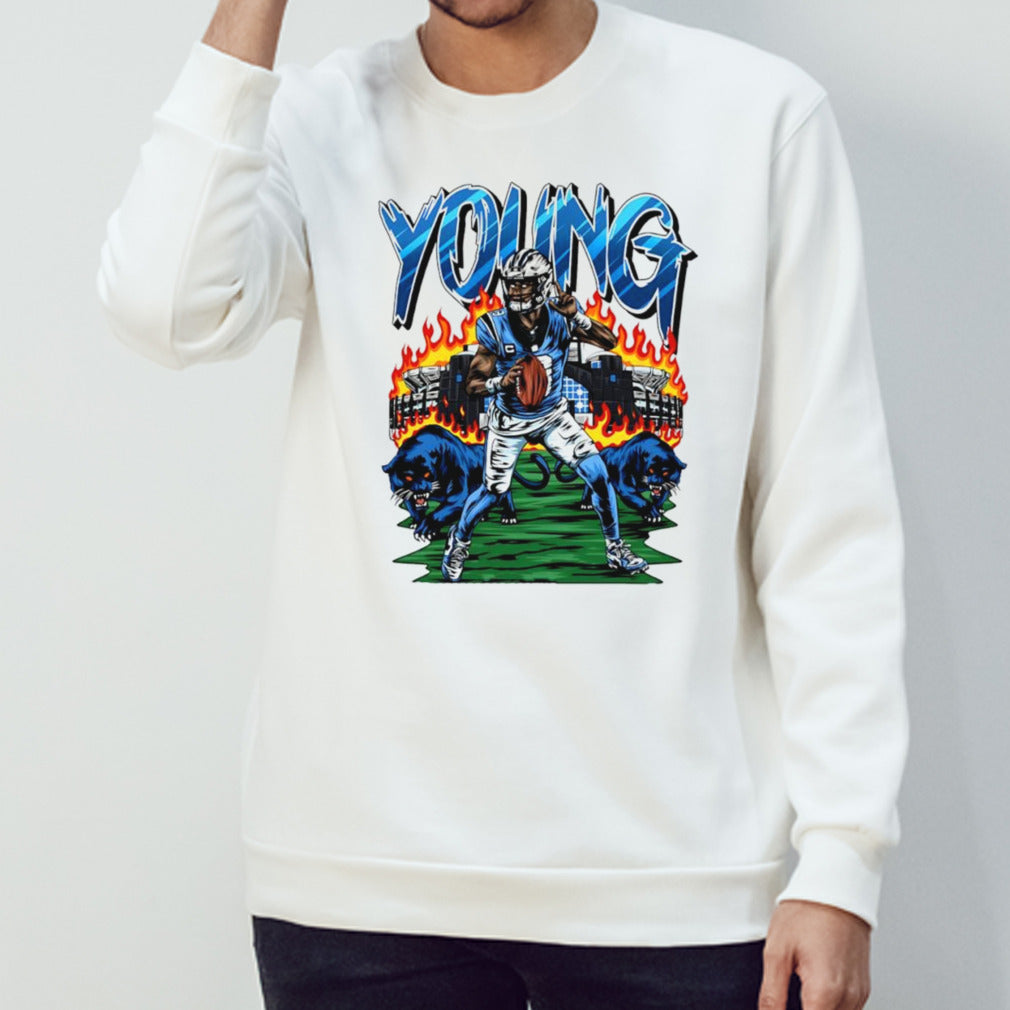 Bryce Young Carolina Panthers Young stadium graphic t shirt