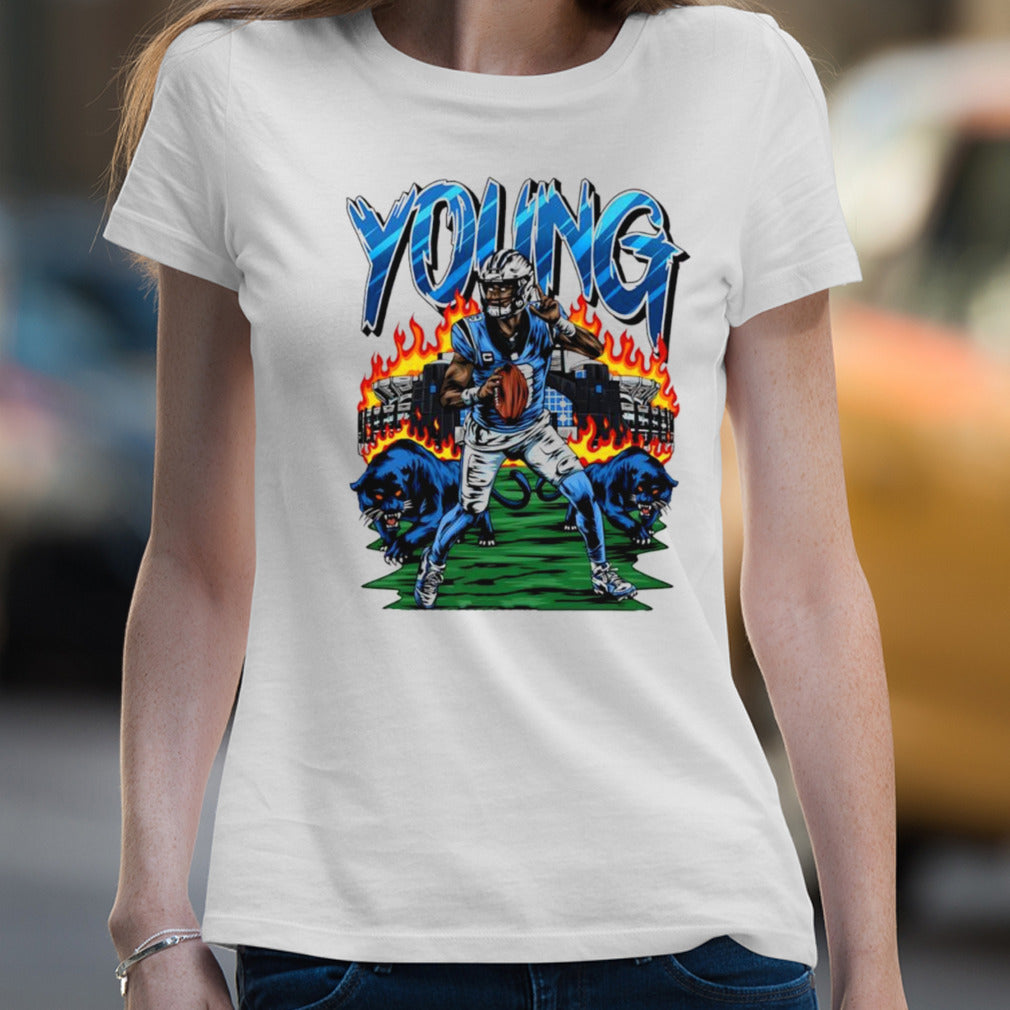 Bryce Young Carolina Panthers Young stadium graphic t shirt