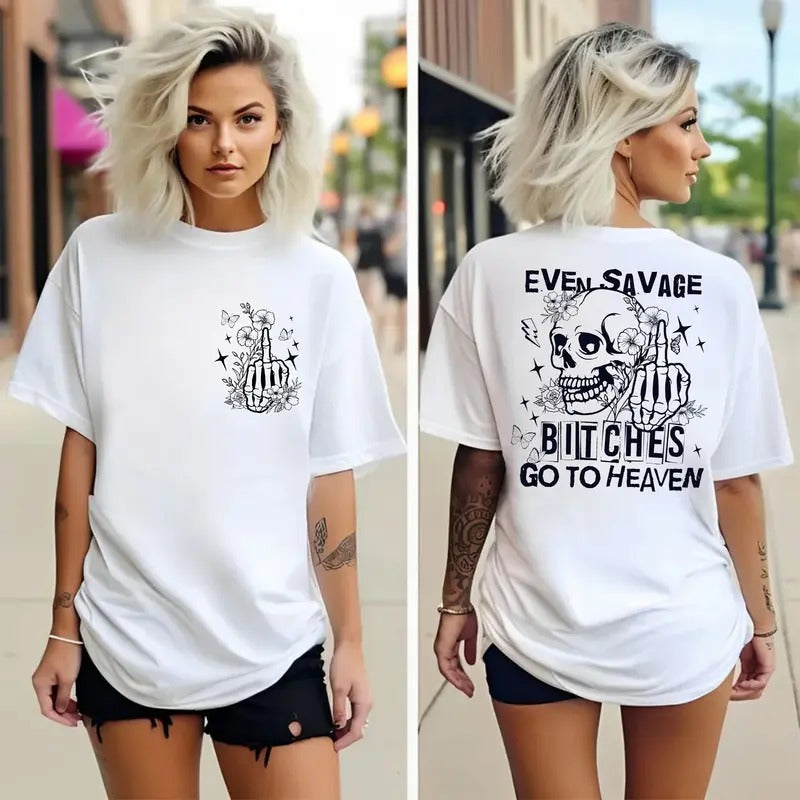 Btches Go To Heaven Shirt, 2 Sides Tee, Country Fans Merch, Concert Outfit, Unisex Short Sleeve Tee Shirt, Casual...