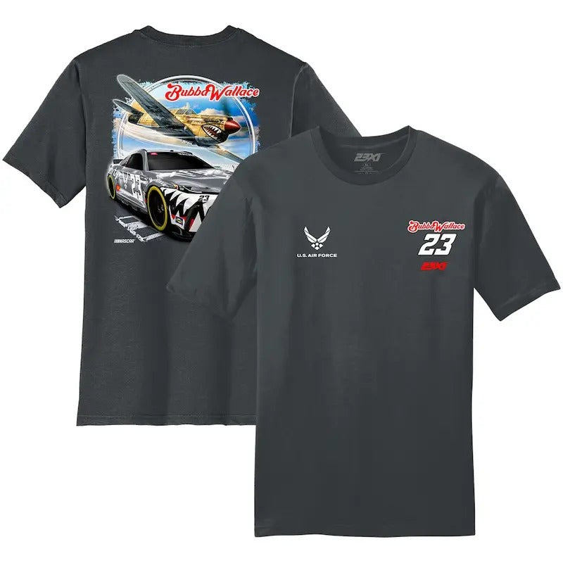 Bubba Wallace 23XI Racing Charcoal U.S. Air Force Car T-Shirt Gift For Fans Men Women Hoodie, Sweatshirt | HypeCrazeTee.com