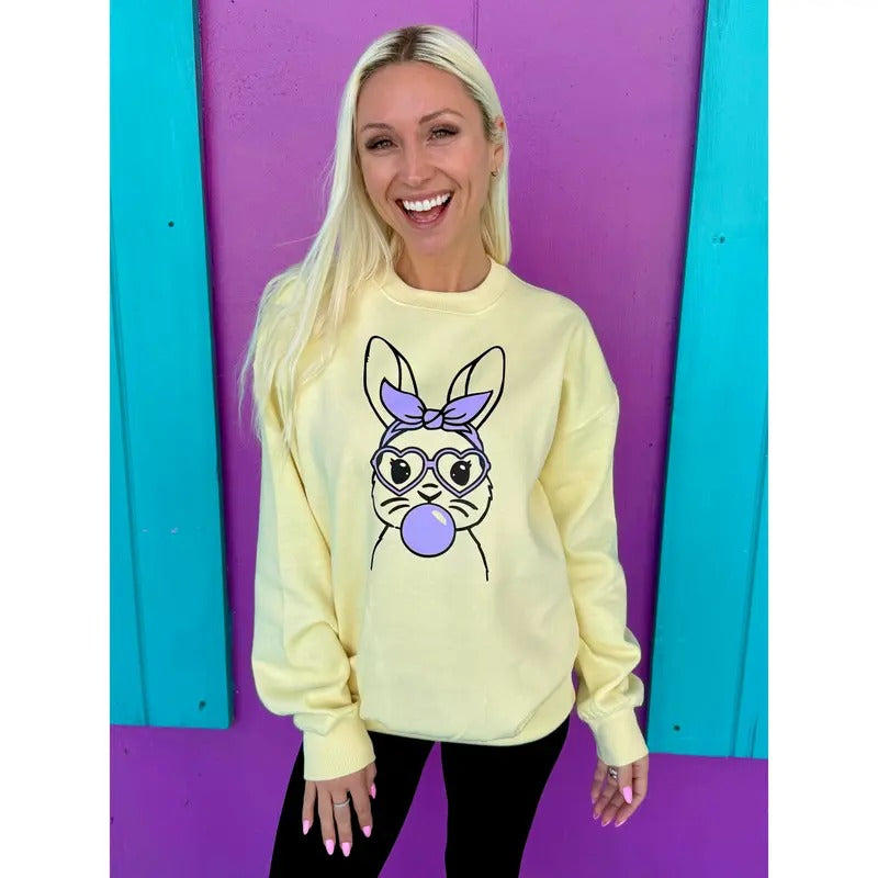 Bubble Bunny Yellow Sweatshirt T-Shirts, Hoodie | HypeCrazeTee.com