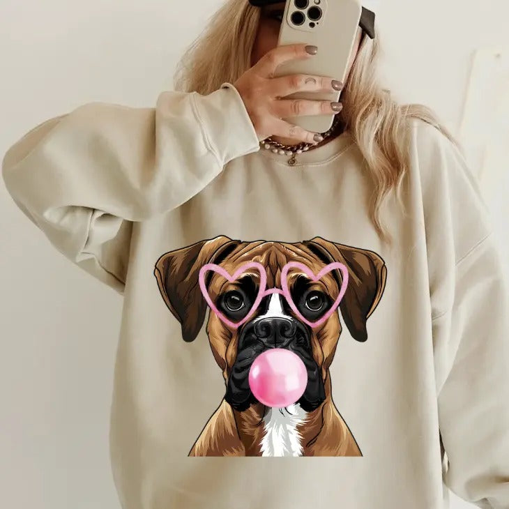 Bubblegum Boxer ~ Relaxed Fit Printed USA Womenswear Casual Comfortable T-Shirts, Hoodie, Sweatshirt