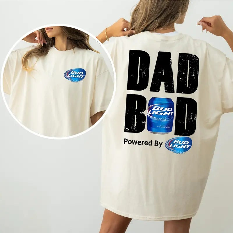 Bud Light Dad Bod Powered By Bud Light T-Shirt, Beer Lover Shirt, Unisex Graphic Tee, Perfect for Casual Wear, Funny...