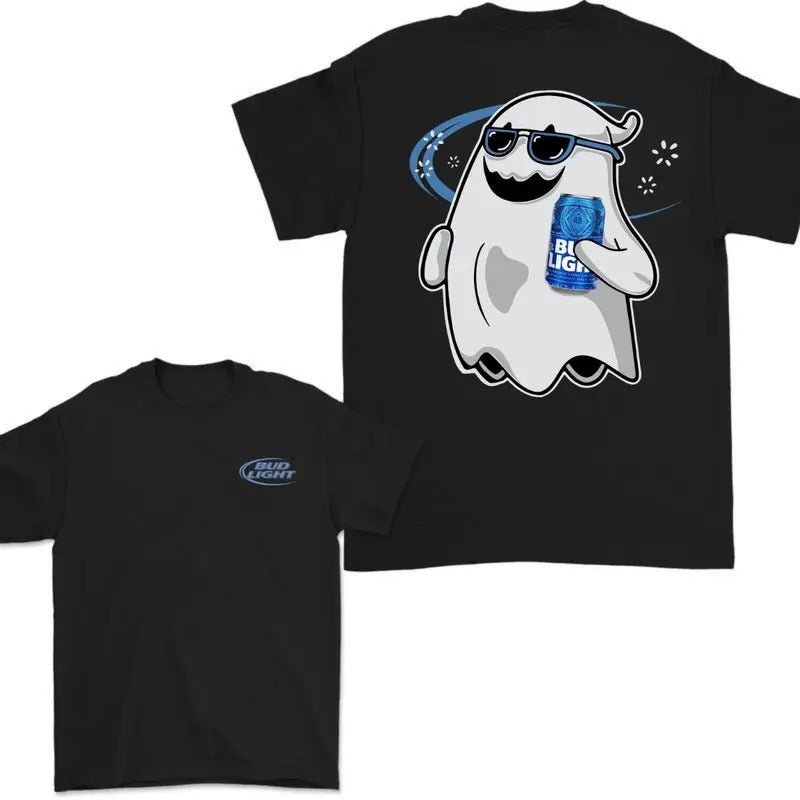 Bud Light Ghost Halloween 2 Sided T-Shirt, Bud Light Shirt, Halloween Trendy Shirt, Halloween Cute Ghost Trendy Shirt,...
