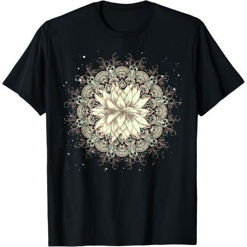 Buddhist Flower Blossom Prana Art Spiritual Lotus Mandala T-Shirt Made in USA Hoodie, Sweatshirt | HypeCrazeTee.com