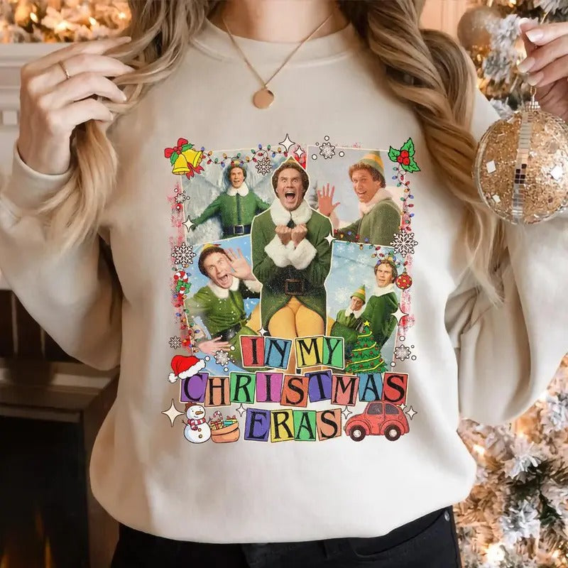 Buddy the Elf Christmas Era Shirt, Christmas Buddy Elf Sweatshirt, Christmas Movie Tee, Christmas Party Shirt, 90's Movie...