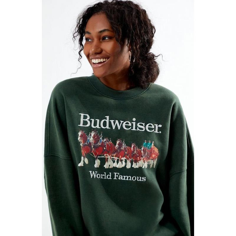 Budweiser Women's By PacSun Clydesdale Crew Neck Sweatshirt T-Shirts, Hoodie | HypeCrazeTee.com