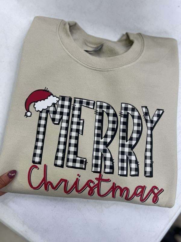 Buffalo Plaid Merry Christmas Sweatshirt T-Shirts, Hoodie | HypeCrazeTee.com
