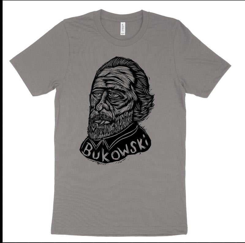 Bukowski  Hand-Printed T-Shirt Cotton Menswear Top Graphics Black Long Hoodie, Sweatshirt | HypeCrazeTee.com