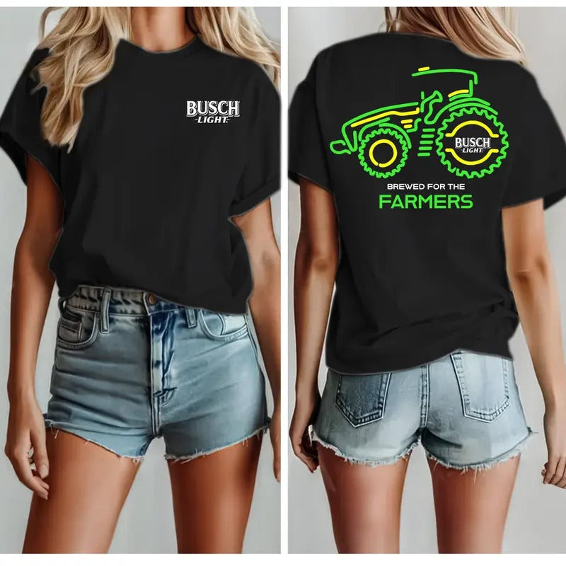 Busch Light Farmers Tractor 2-sided T-Shirt, S - 4XL, Graphic Tee Hoodie, Sweatshirt | HypeCrazeTee.com