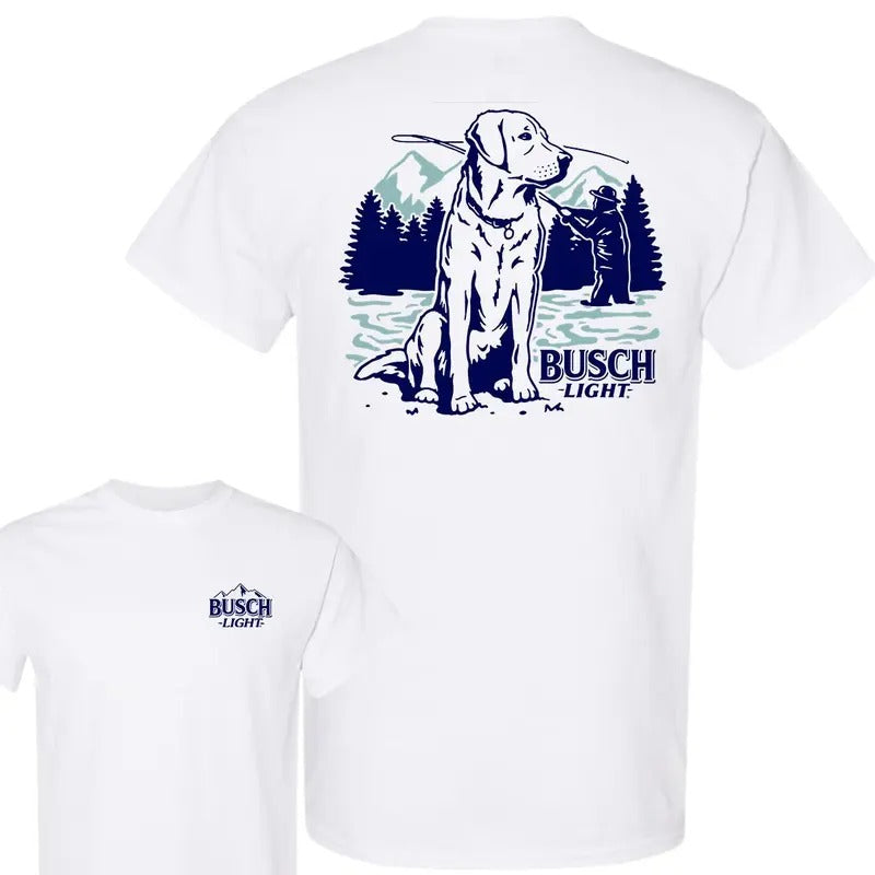 Busch Light Fly Fishing with Dog Tshirt Outdoor Hoodie, Sweatshirt | HypeCrazeTee.com