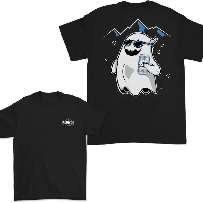 Busch Light Ghost Halloween 2 Sided T-Shirt, Busch Light Halloween Shirt, Halloween Cute Ghost Trendy Shirt, Unisex...
