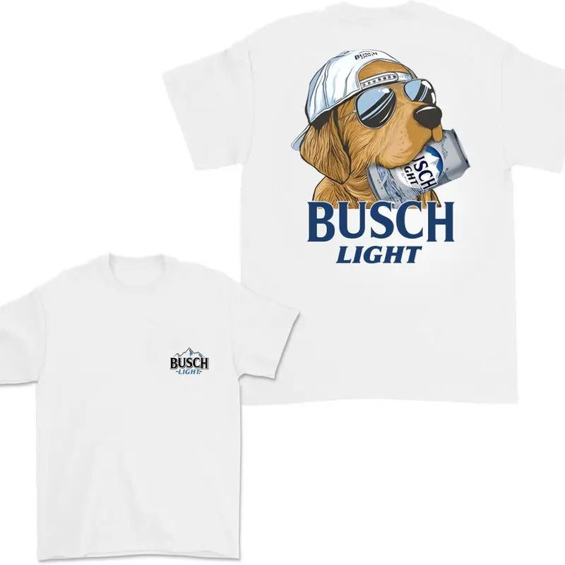 Busch Light Hunting Dog 2 Sided T-shirt, Busch Light T-Shirt Full Color For Men and Women, Unisex Outdoors Funny Beer...