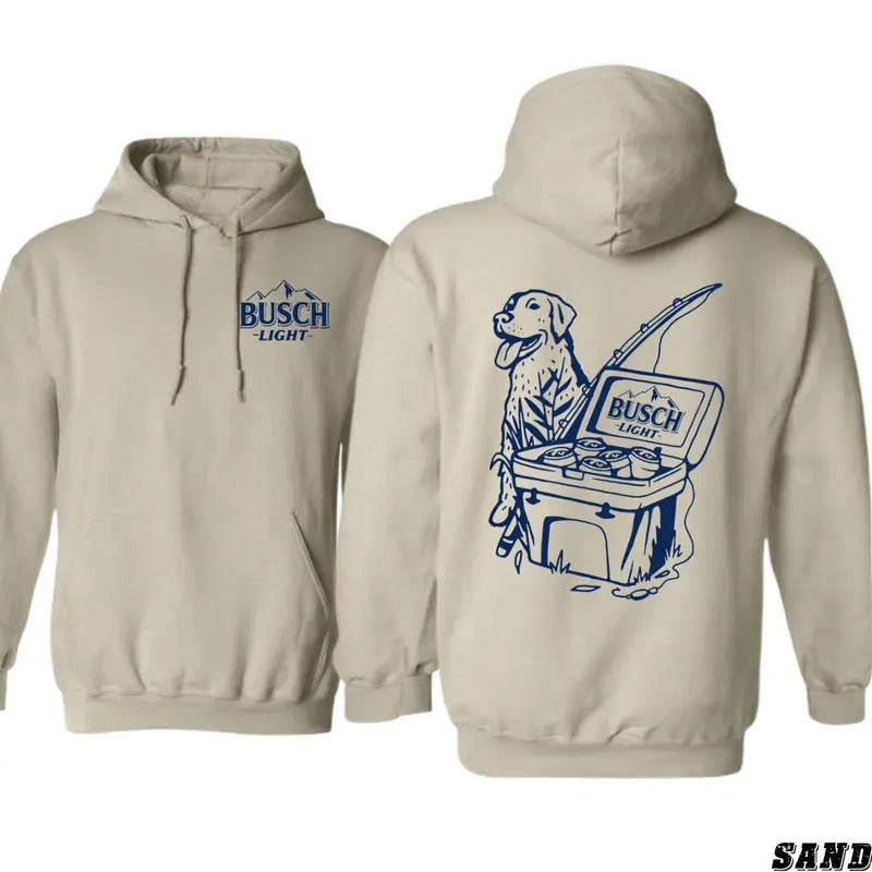 Busch Light Labrador Hoodie - Hoodies for Country Girls, Rustic Cooler and Dog Graphic, Casual Outdoor Sweatshirt,...