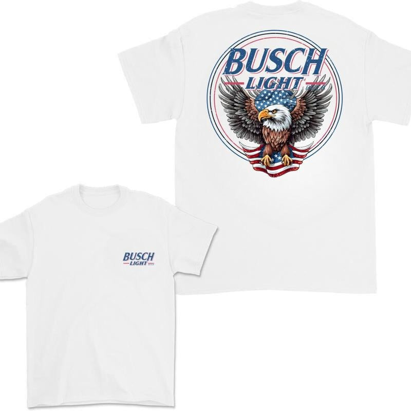 Busch Light Retro Eagle Flag 2 Sides T-shirt, Beer Tshirt, Busch Light T-shirt, Fourth of July Shirt, 4th of Hoodie,...
