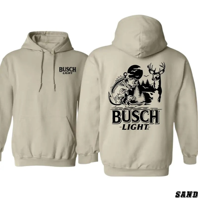 Busch Light Sand Hoodie - Hoodies for Country Girls, Hunting & Fishing Graphic, Outdoor Adventure Sweatshirt, Rustic Beer...