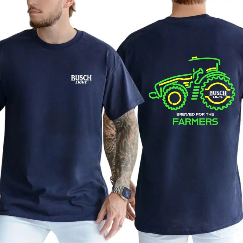 Busch Light T-Shirt - Bold Farming-Themed Design with Neon Green Tractor and Iconic Beer Branding, Unisex T-Shirts for...