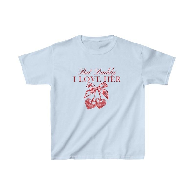 But Daddy I Love Her Coquette Cherry Baby Tee, Sapphic Funny Lesbian Shirt, Nonbinary Bow Baby Tee Hoodie, Sweatshirt