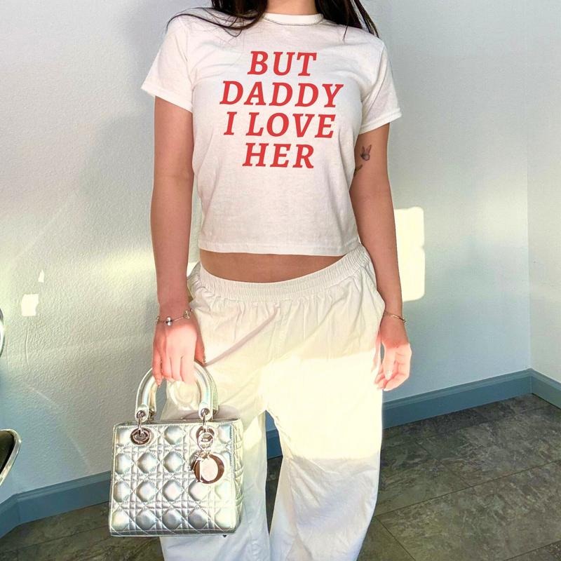 But Daddy I love Her Pride Baby Tee Y2K Baby Tee Clowncore Baby Tee lgbt Queer Shirt Bisexual Pride Shirt Pansexual Baby...