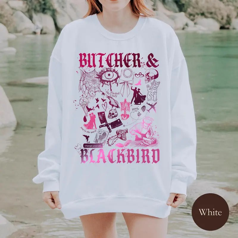 Butcher and Blackbird Sweatshirt, Orb Weaver Hoodie, Romance Reader, Dark Romance Merch, Book Shirt, Booktok Shirt,...