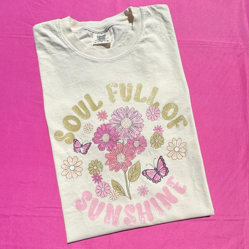 Butterflies & Sunshine Comfort Colors T-Shirt 'NLB' Hoodie, Sweatshirt | HypeCrazeTee.com