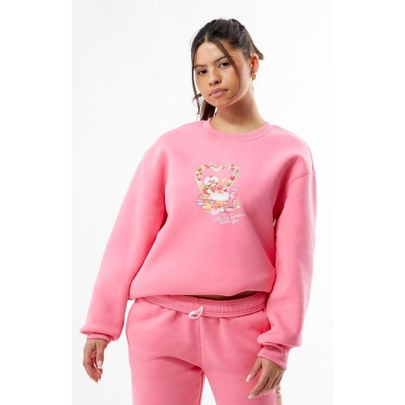 By Samii Ryan Women's Care Bears x Strawberry Shortcake Life Is Sweet Crew Neck Sweatshirt T-Shirts, Hoodie