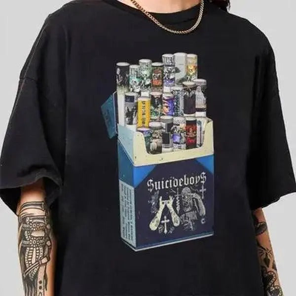 C.ig.are.tte Album T-Shirt, Band tees, $uicideboy T-Shirt, Vintage Retro Boyband Tee Uicideboys T-Shirt Cotton Fabric...