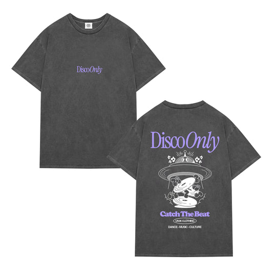 DISCO ONLY 'Catch The Beat' Vintage Washed Tee - Black