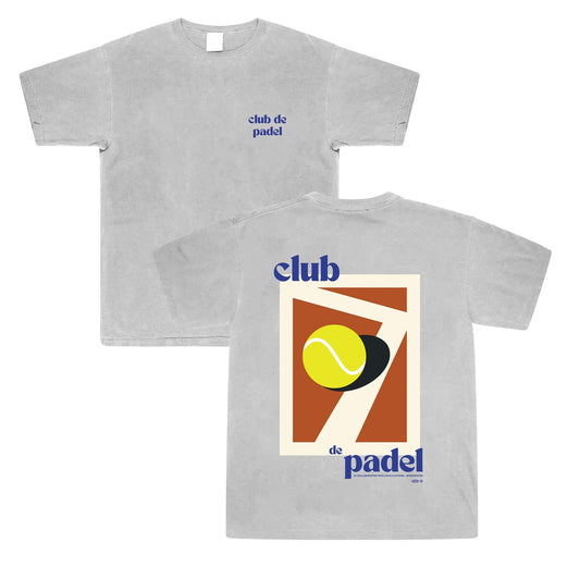 Club de Padel 'Summer Court' Vintage Washed Tee - Ash