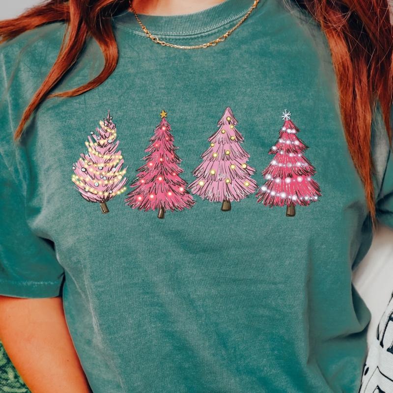 CHRISTMAS TREE T-SHIRT, COMFORT COLORS T-SHIRT, CASUAL SHIRT UNISEX, CHRISTMAS CLOTHING, GRAPHIC APPAREL, HOLIDAY SHIRT,...