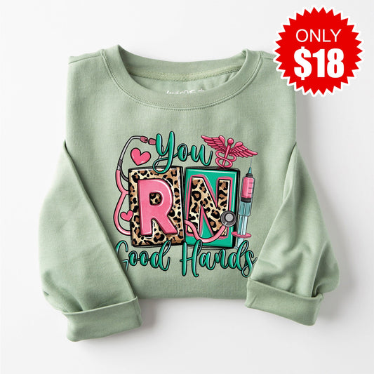 Good Hands Sweatshirt - Heather Sage - 18