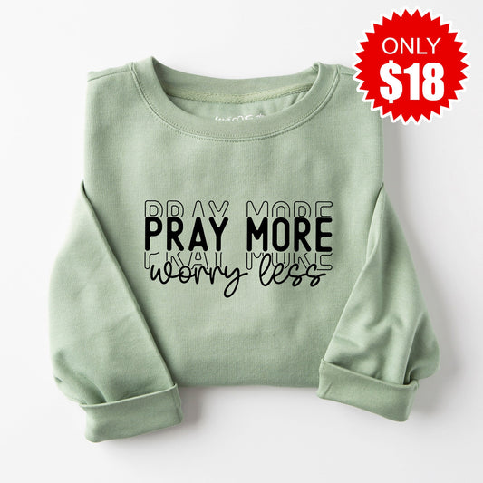 Worry Less Sweatshirt - Heather Sage - 18