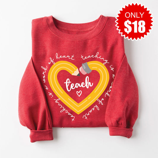 Work of Heart Sweatshirt - Heather Scarlet - 18