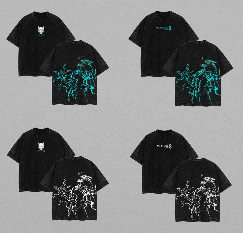 [COLLECTION] Retro Vintage Limited Kafka Hibino - Kaiju No.8 Tshirt V2 Oversized Washed Tee Anime Manga Acid Washed...