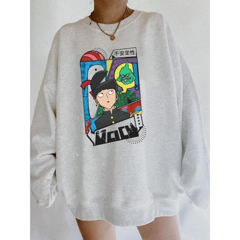 COMIC Anime Mob Sweatshirt , Anime Sweatshirt , Manga Anime GraphicSweatshirt T-Shirts, Hoodie | HypeCrazeTee.com