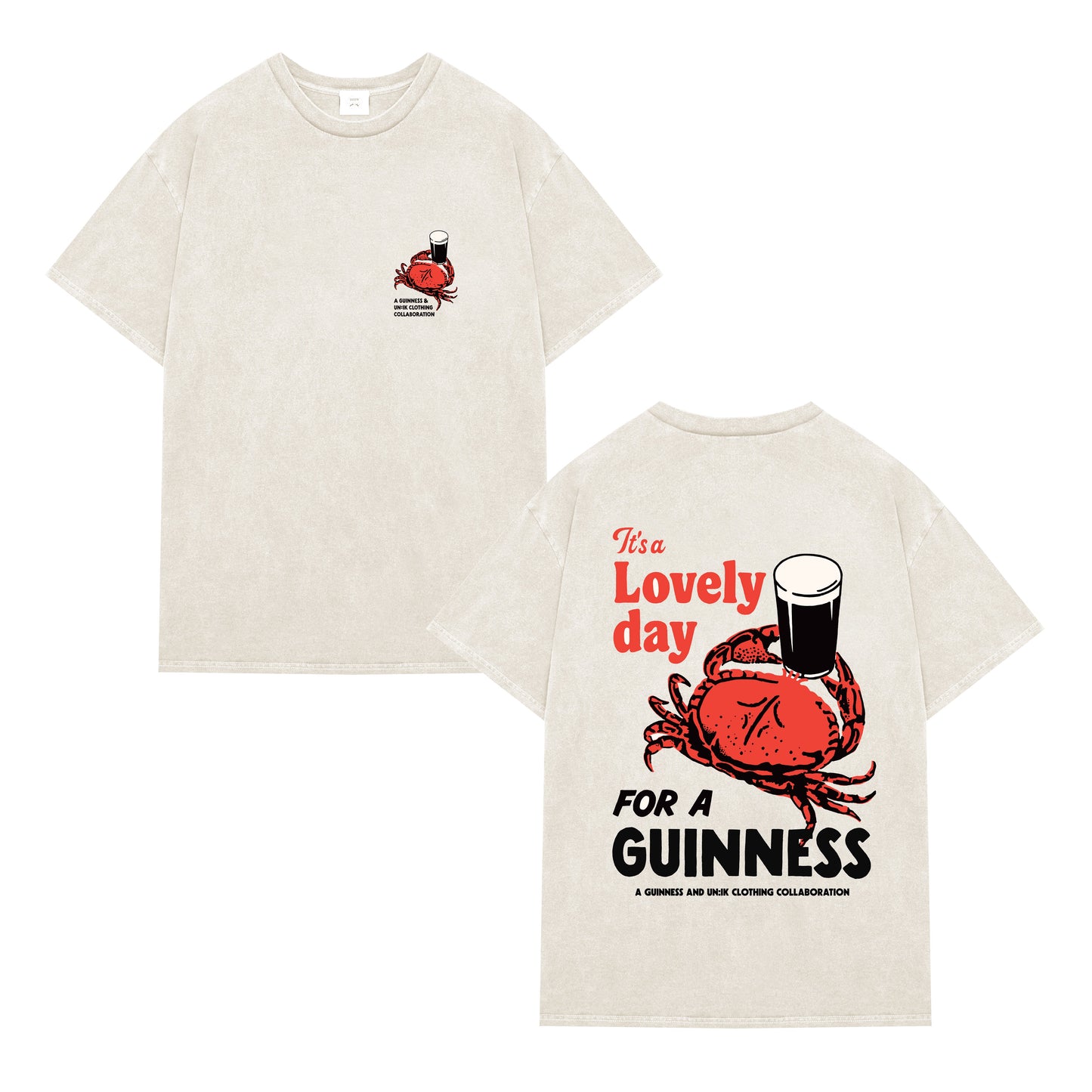 Guinness x UN:IK 'Crab' Vintage Washed Tee - Sand