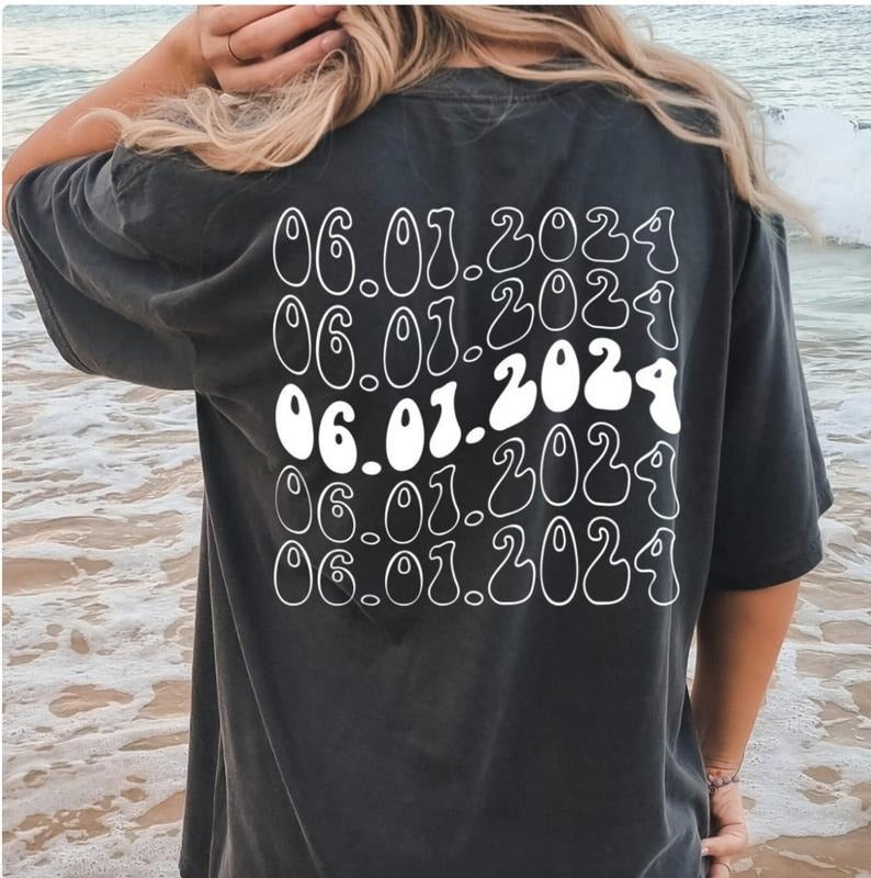 CUSTOM BRIDE WEDDING DATE SHIRT (COMFORT COLORS T-SHIRT, CASUAL SHIRT UNISEX, BRIDE T-SHIRT) Comfortable Fit Top...